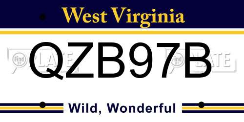 QZB97B West Virginia License Plate