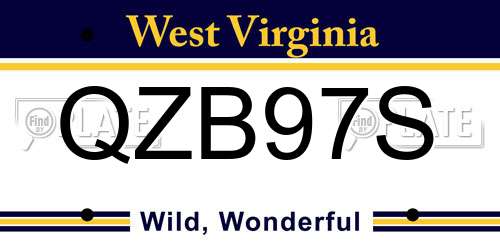 QZB97S West Virginia License Plate