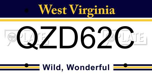 QZD62C West Virginia License Plate