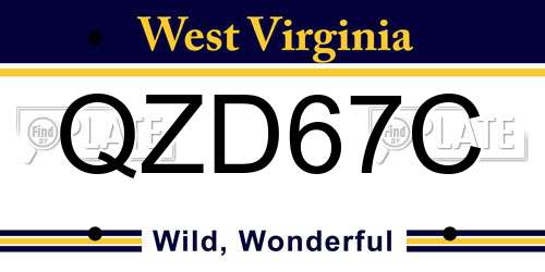 QZD67C West Virginia License Plate