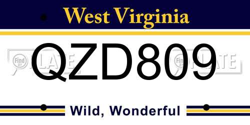 QZD809 West Virginia License Plate