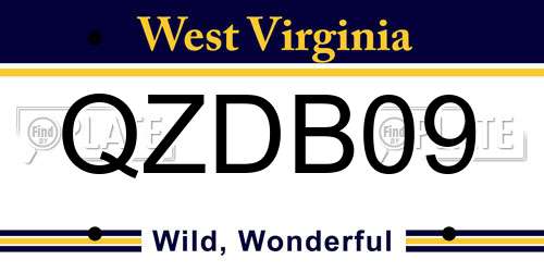 QZDB09 West Virginia License Plate
