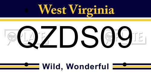 QZDS09 West Virginia License Plate