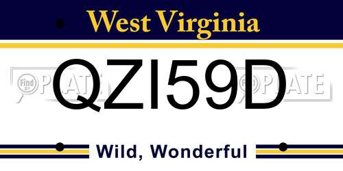 QZI59D West Virginia License Plate