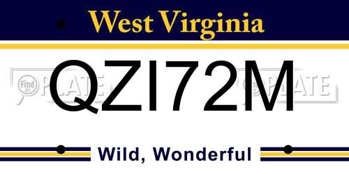 QZI72M West Virginia License Plate