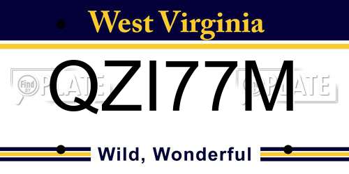 QZI77M West Virginia License Plate