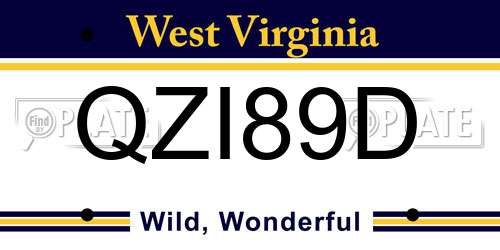 QZI89D West Virginia License Plate
