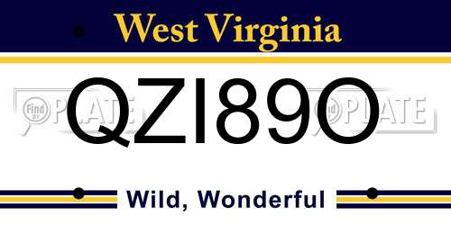 QZI89O West Virginia License Plate
