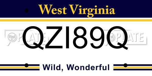 QZI89Q West Virginia License Plate