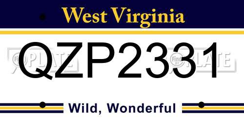 QZP2331 West Virginia License Plate