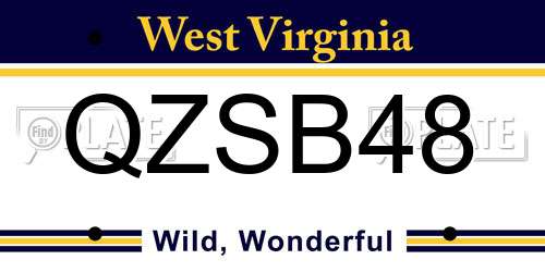 QZSB48 West Virginia License Plate