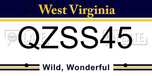 QZSS45 West Virginia License Plate