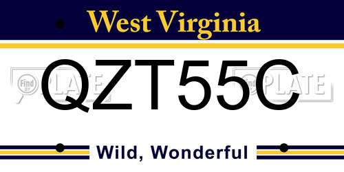 QZT55C West Virginia License Plate