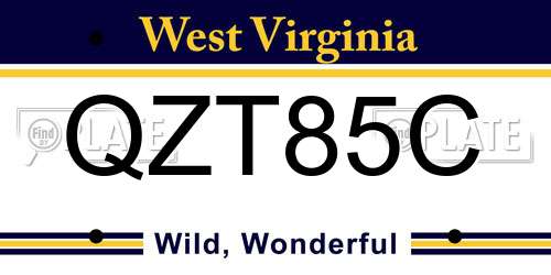 QZT85C West Virginia License Plate