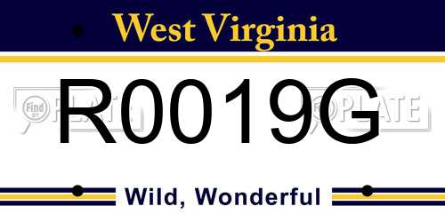 R0019G West Virginia License Plate