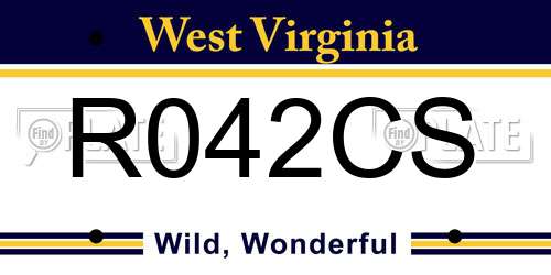 R042CS West Virginia License Plate