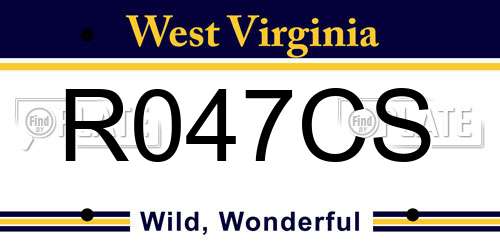 R047CS West Virginia License Plate