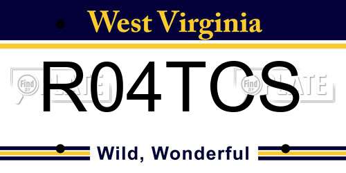 R04TCS West Virginia License Plate