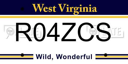 R04ZCS West Virginia License Plate