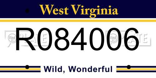 R084006 West Virginia License Plate