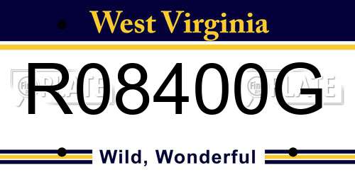 R08400G West Virginia License Plate