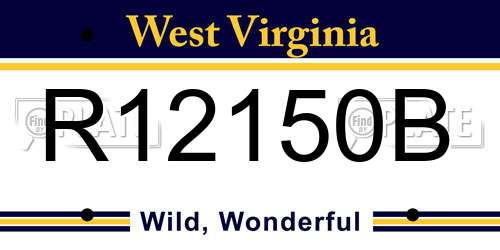 R12150B West Virginia License Plate