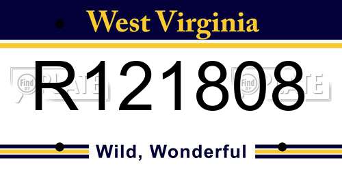 R121808 West Virginia License Plate