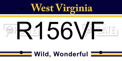 R156VF West Virginia License Plate