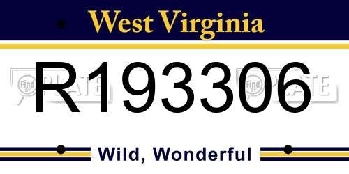R193306 West Virginia License Plate