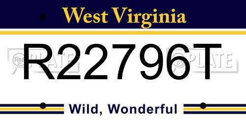 R22796T West Virginia License Plate