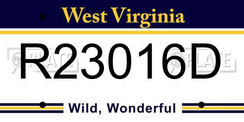 R23016D West Virginia License Plate
