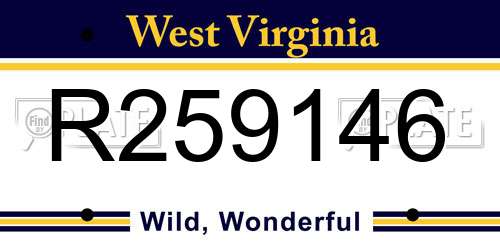 R259146 West Virginia License Plate