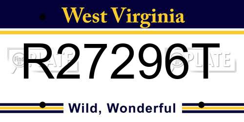 R27296T West Virginia License Plate