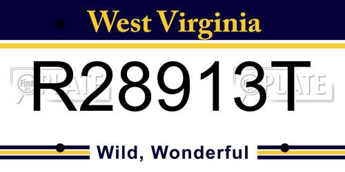 R28913T West Virginia License Plate