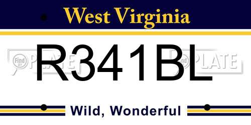 R341BL West Virginia License Plate