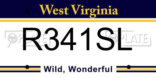 R341SL West Virginia License Plate