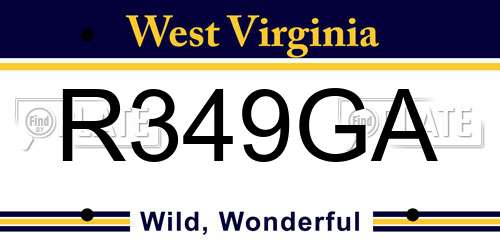 R349GA West Virginia License Plate