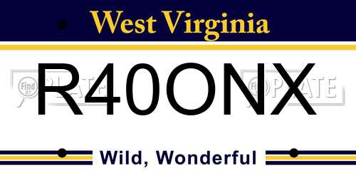 R40ONX West Virginia License Plate