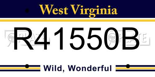 R41550B West Virginia License Plate