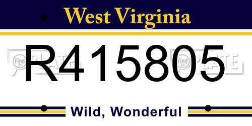R415805 West Virginia License Plate