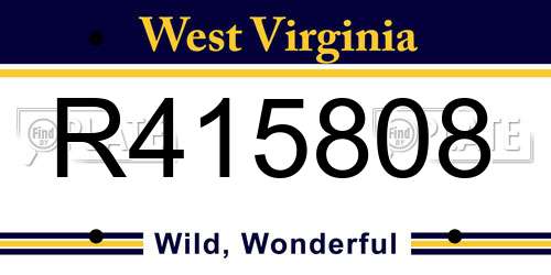 R415808 West Virginia License Plate