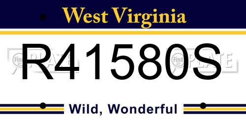 R41580S West Virginia License Plate