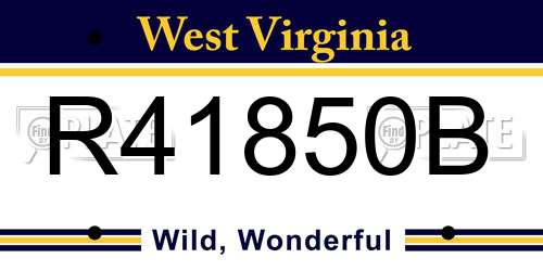 R41850B West Virginia License Plate