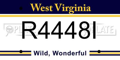 R4448I West Virginia License Plate
