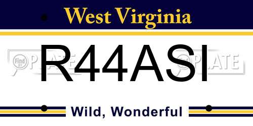 R44ASI West Virginia License Plate
