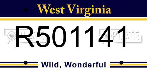 R501141 West Virginia License Plate