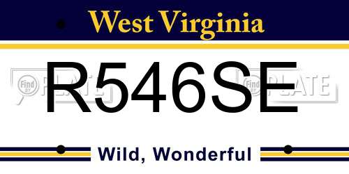 R546SE West Virginia License Plate