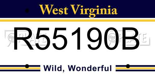 R55190B West Virginia License Plate