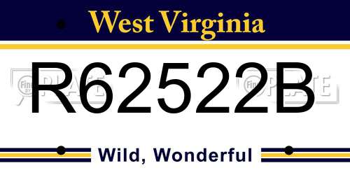 R62522B West Virginia License Plate