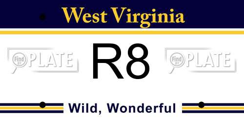 R8 West Virginia License Plate
